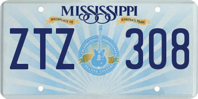 MS license plate ZTZ308