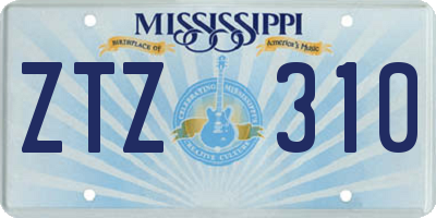 MS license plate ZTZ310
