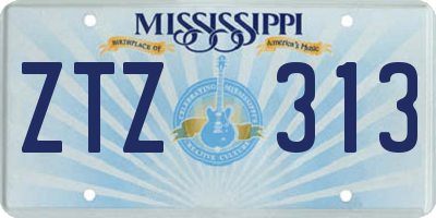 MS license plate ZTZ313