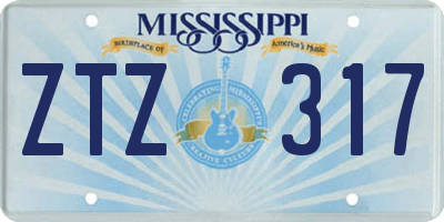 MS license plate ZTZ317