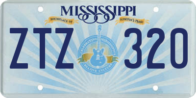 MS license plate ZTZ320