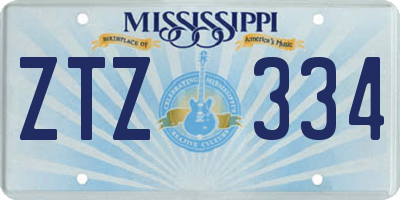 MS license plate ZTZ334