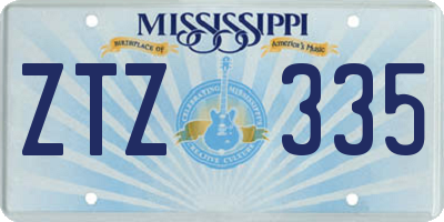 MS license plate ZTZ335