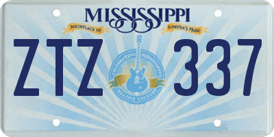 MS license plate ZTZ337