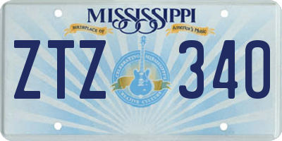 MS license plate ZTZ340