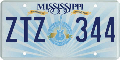 MS license plate ZTZ344