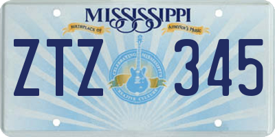 MS license plate ZTZ345