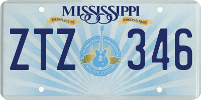 MS license plate ZTZ346