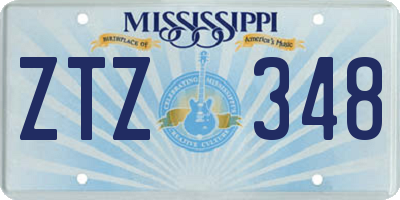 MS license plate ZTZ348
