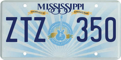 MS license plate ZTZ350
