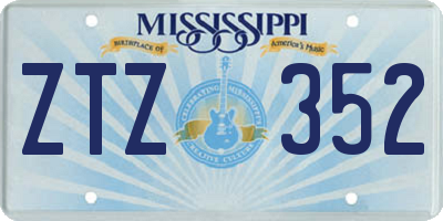 MS license plate ZTZ352