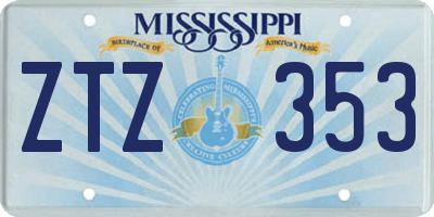 MS license plate ZTZ353
