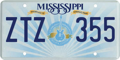 MS license plate ZTZ355