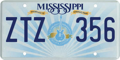 MS license plate ZTZ356