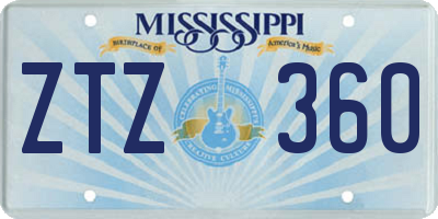 MS license plate ZTZ360