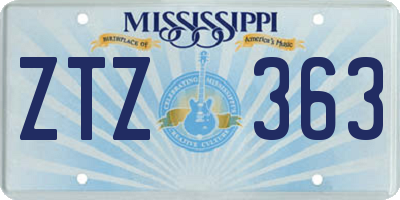 MS license plate ZTZ363