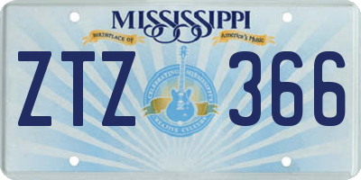 MS license plate ZTZ366