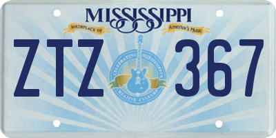 MS license plate ZTZ367