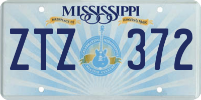 MS license plate ZTZ372