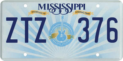 MS license plate ZTZ376