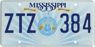 MS license plate ZTZ384