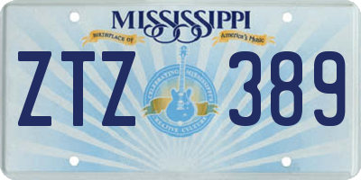 MS license plate ZTZ389