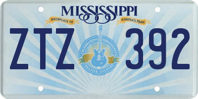 MS license plate ZTZ392