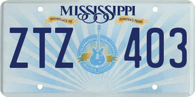 MS license plate ZTZ403