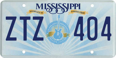 MS license plate ZTZ404