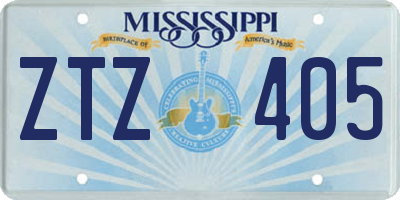 MS license plate ZTZ405