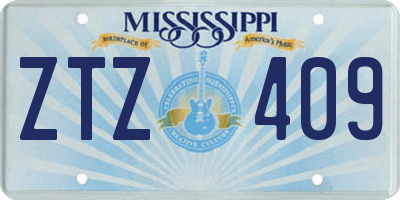 MS license plate ZTZ409