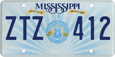 MS license plate ZTZ412