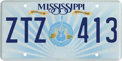 MS license plate ZTZ413