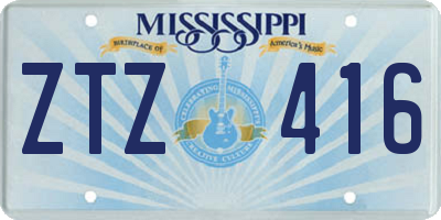 MS license plate ZTZ416