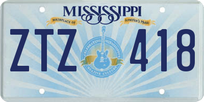 MS license plate ZTZ418
