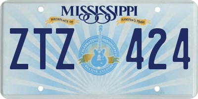 MS license plate ZTZ424
