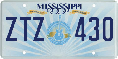MS license plate ZTZ430