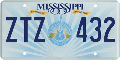 MS license plate ZTZ432