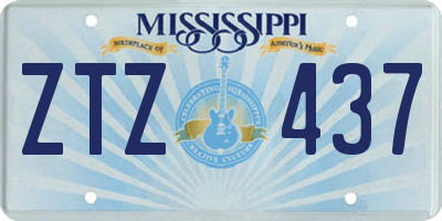 MS license plate ZTZ437
