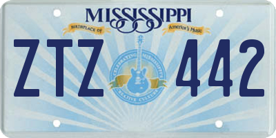 MS license plate ZTZ442