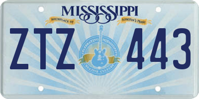 MS license plate ZTZ443