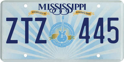 MS license plate ZTZ445