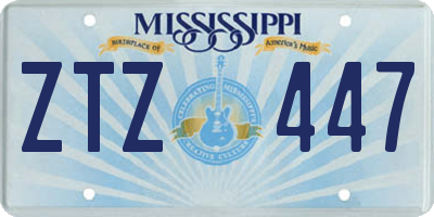 MS license plate ZTZ447