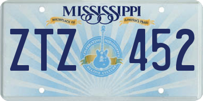 MS license plate ZTZ452