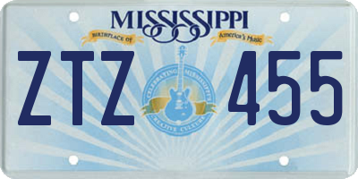 MS license plate ZTZ455
