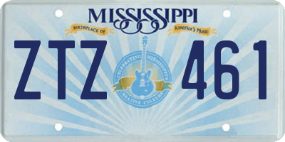 MS license plate ZTZ461