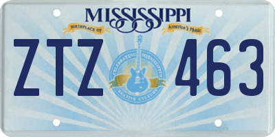 MS license plate ZTZ463