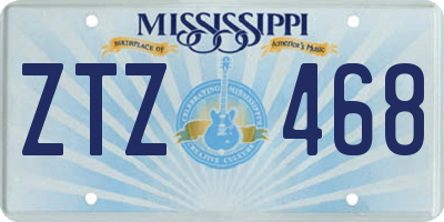 MS license plate ZTZ468
