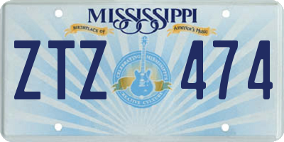 MS license plate ZTZ474