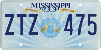 MS license plate ZTZ475